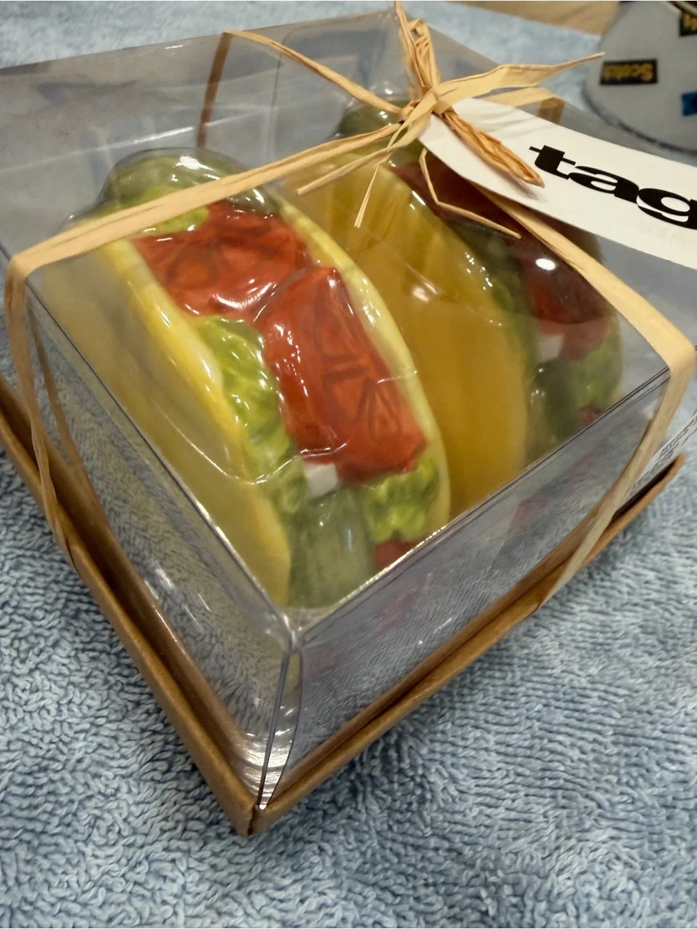 Set of 2 Ceramic TACO Salt & Pepper Shakers
